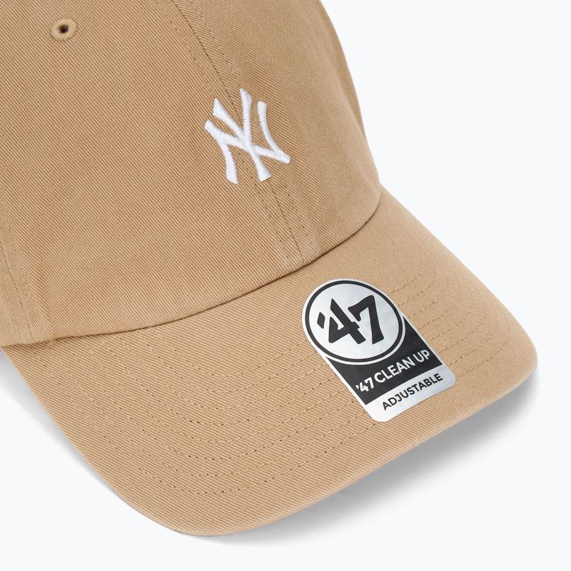 47 Brand MLB New York Yankees Base Runner cap CLEAN UP khaki 3