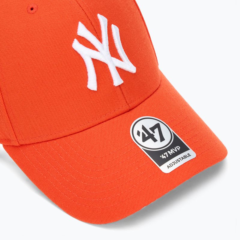 47 Brand MLB New York Yankees MVP vibrant orange baseball cap 3