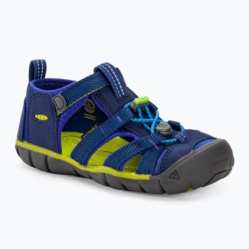 KEEN Seacamp II CNX blue depths/chartreuse children's sandals