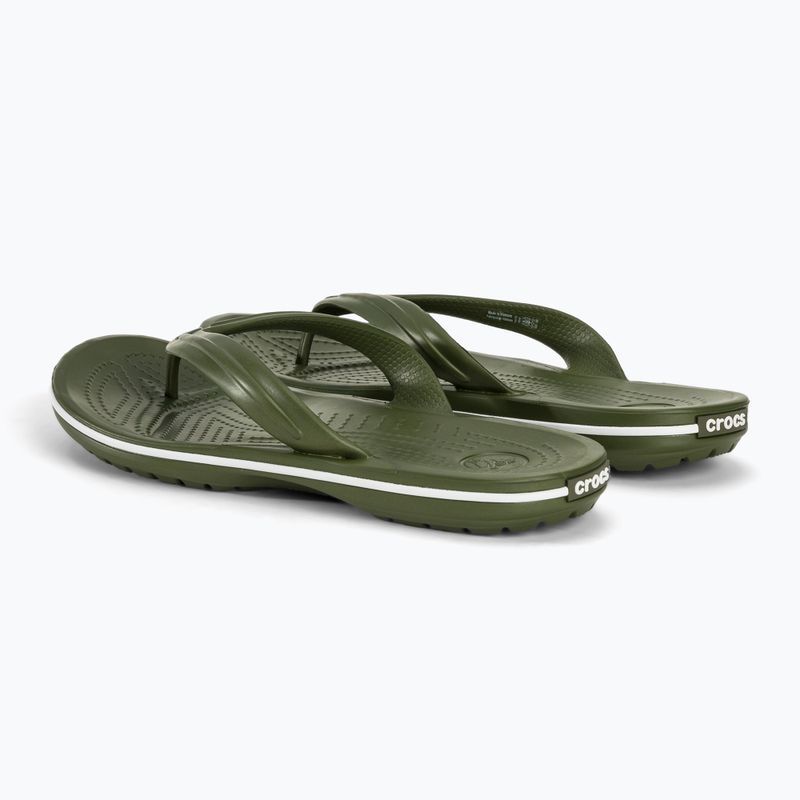 Crocs Crocband Flip army green/white flip flops 3