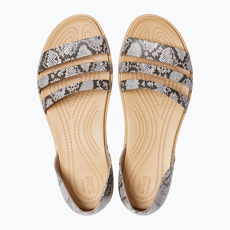 Women's Crocs Tulum Open Flat mushroom/stucco sandals 12