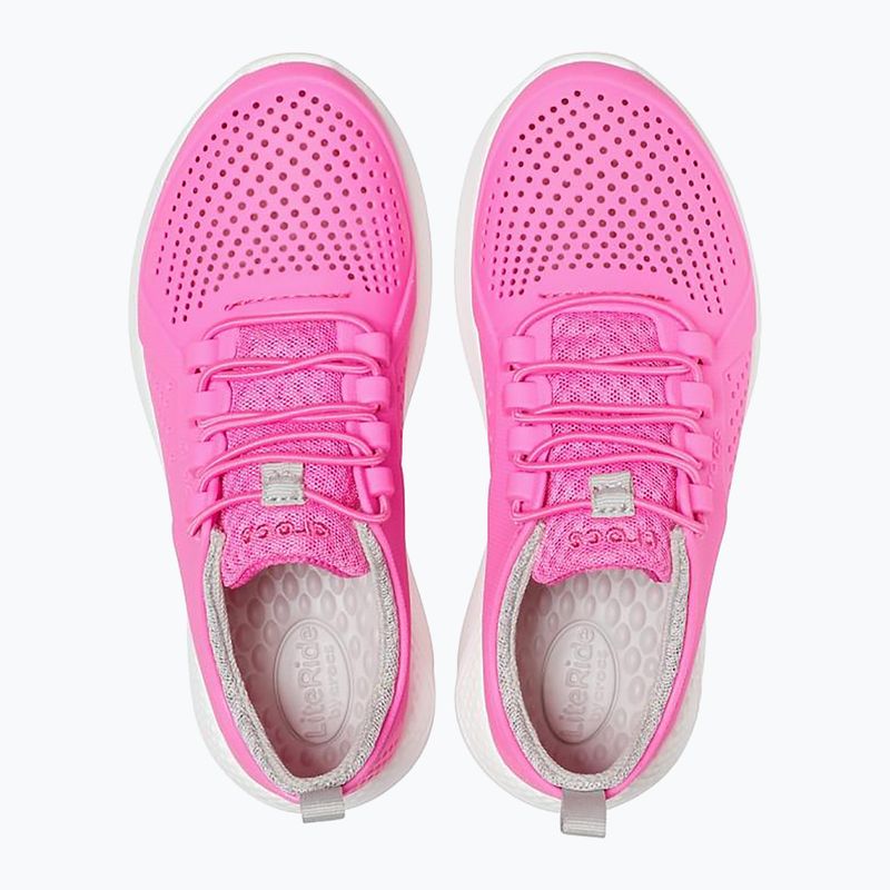 Crocs LiteRide Pacer electric pink/white children's shoes 11