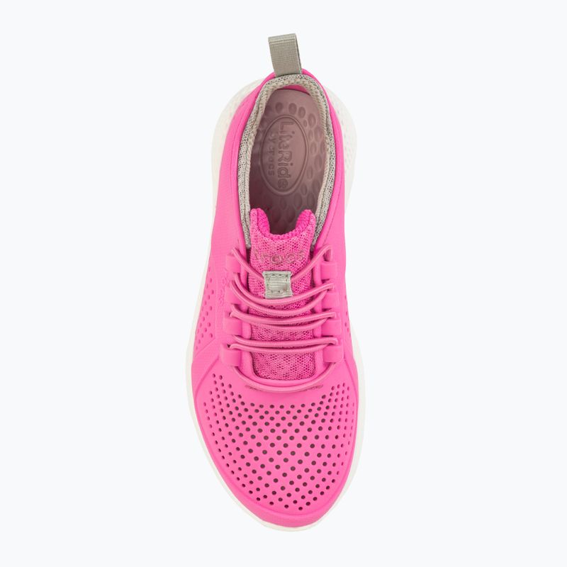 Crocs LiteRide Pacer electric pink/white children's shoes 5