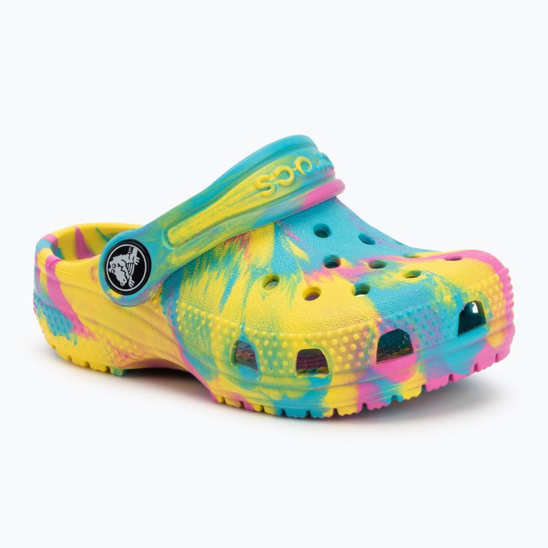 Crocs Classic Marbled Clog Toddler flip flops digital aqua/multi