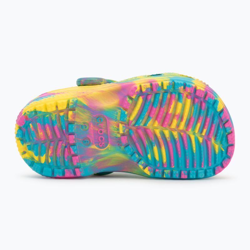 Crocs Classic Marbled Clog Toddler flip flops digital aqua/multi 5