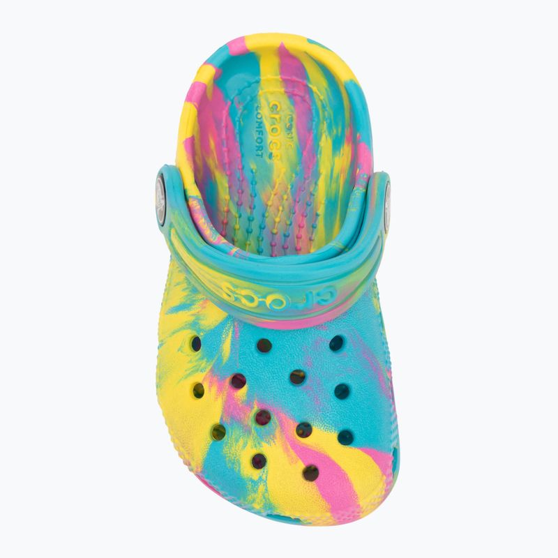 Crocs Classic Marbled Clog Toddler flip flops digital aqua/multi 6