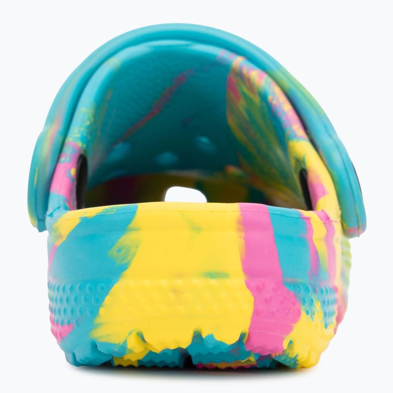 Crocs Classic Marbled Clog Toddler flip flops digital aqua/multi 7