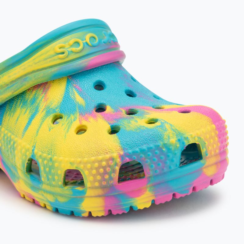 Crocs Classic Marbled Clog Toddler flip flops digital aqua/multi 8