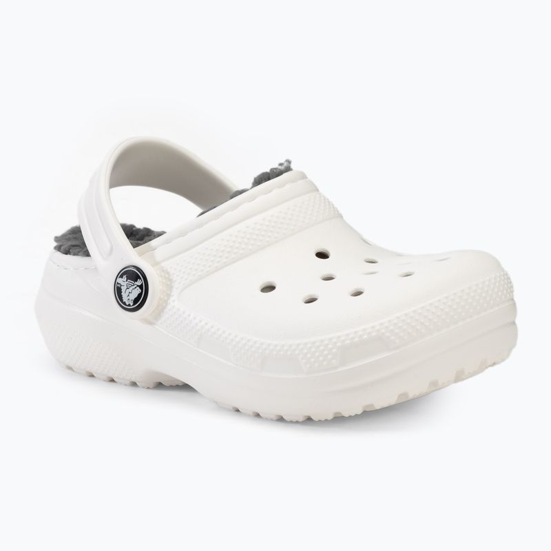 Crocs Classic Lined Clog Toddler slides white/grey 2