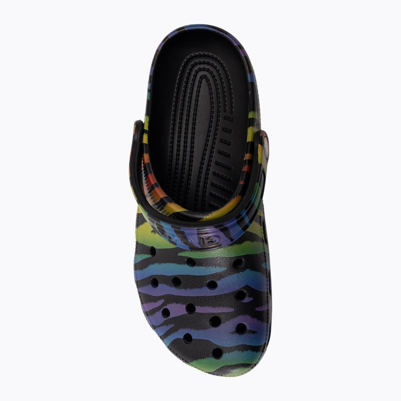 Women's Crocs Classic Seasonal Printed zebra rainbow slides 6