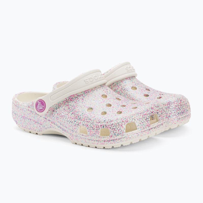 Crocs Classic Glitter Clog children's flip-flops bianco sporco 5