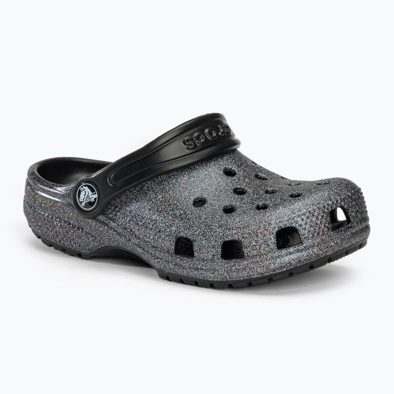 Crocs Classic Glitter Clog black children's slides