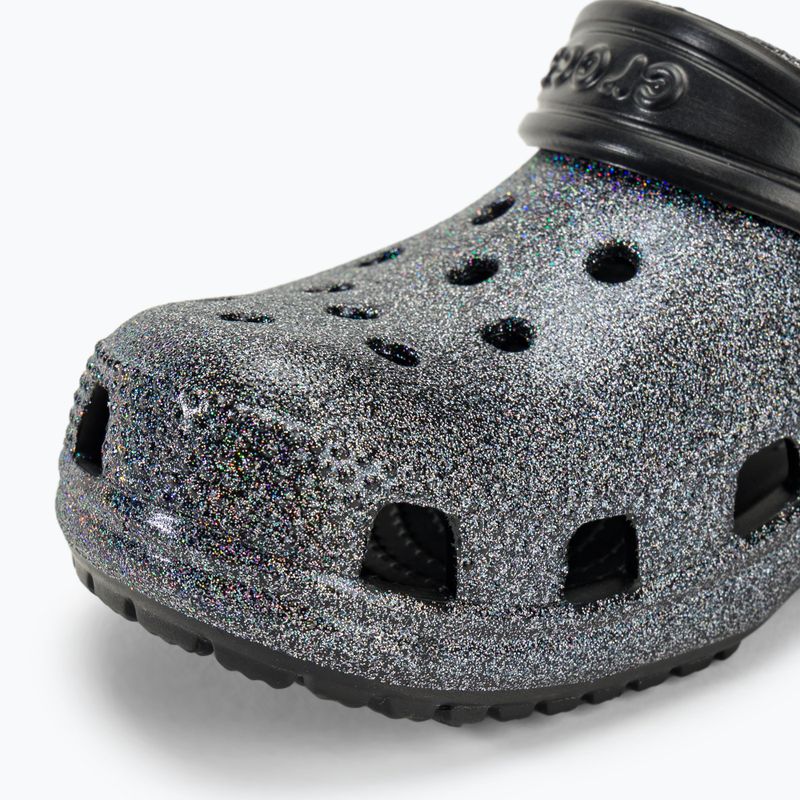 Crocs Classic Glitter Clog black children's slides 8