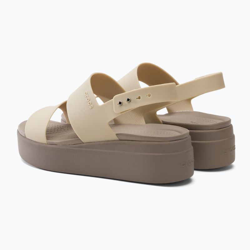 Women's Crocs Brooklyn Met Low Wedge metal champagne sandals 3