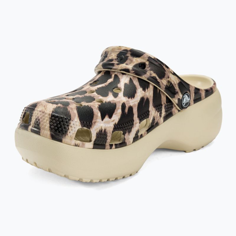 Women's Crocs Classic Platform Animal Remix slides bone/leopard 8