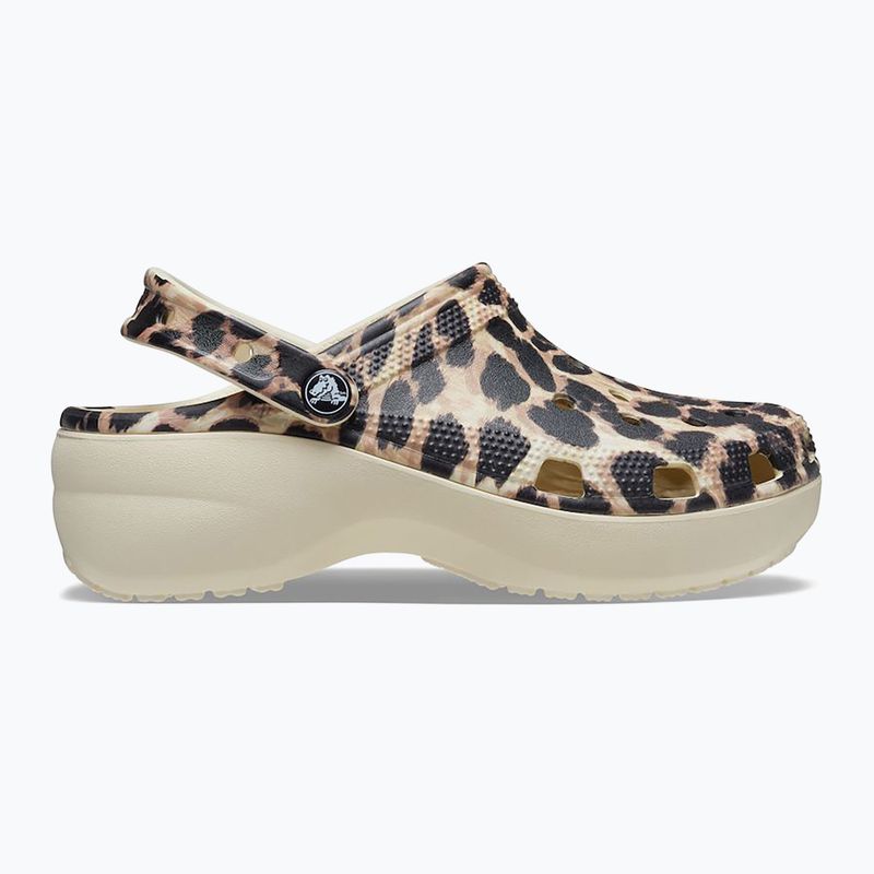Women's Crocs Classic Platform Animal Remix slides bone/leopard 10
