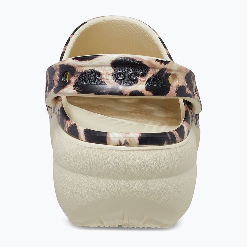 Women's Crocs Classic Platform Animal Remix slides bone/leopard 11