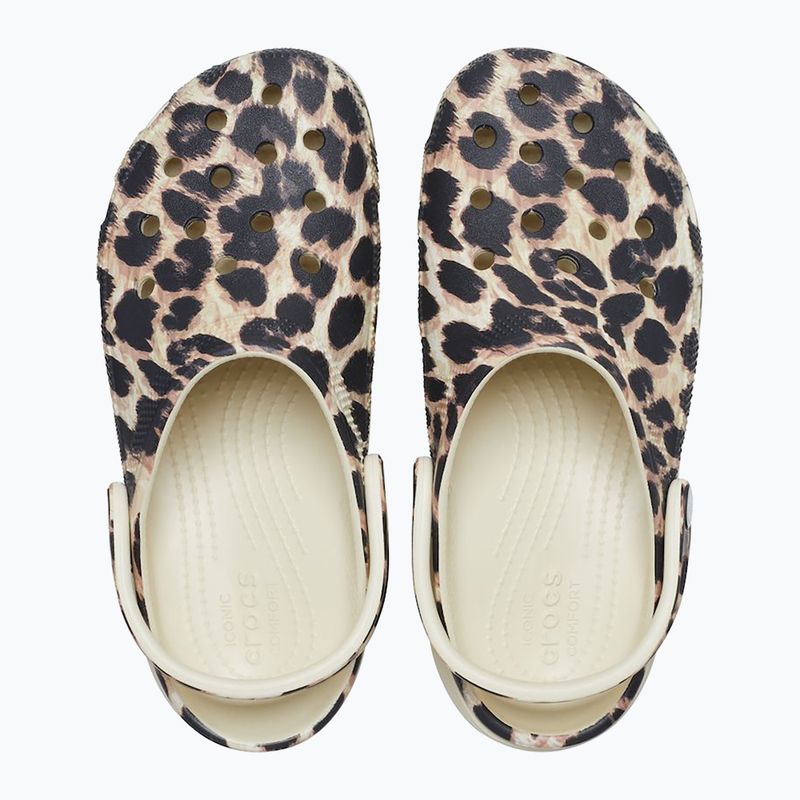 Women's Crocs Classic Platform Animal Remix slides bone/leopard 12