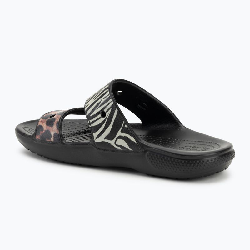 Crocs Classic Animal Remix Slide black/multi flip-flops 3