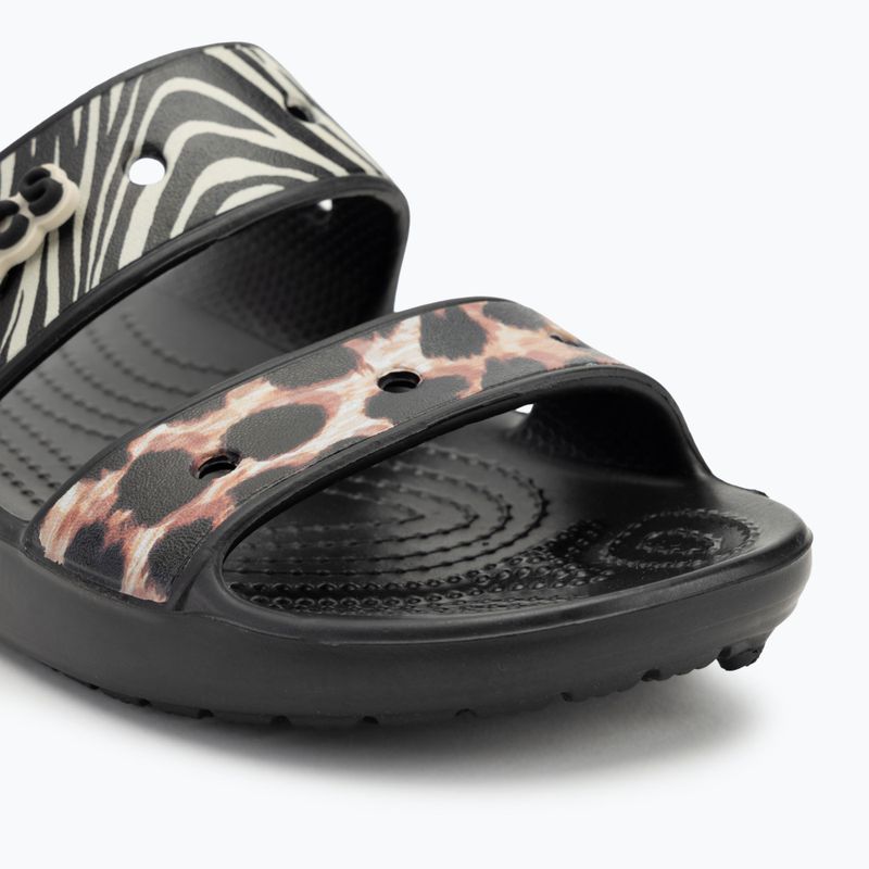 Crocs Classic Animal Remix Slide black/multi flip-flops 7