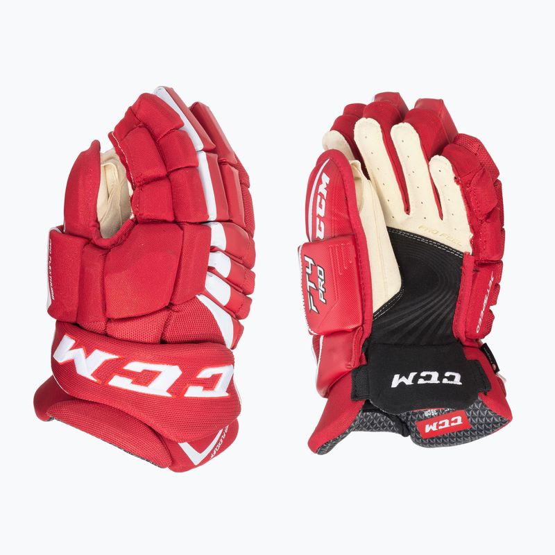 CCM JetSpeed FT4 Pro SR red/white hockey gloves