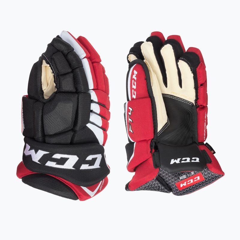 CCM JetSpeed FT4 SR hockey gloves black/red/white