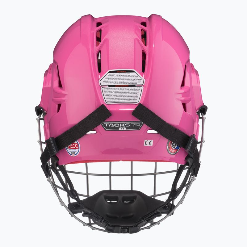 Children's hockey helmet CCM Tacks 70 Combo JR pink 4