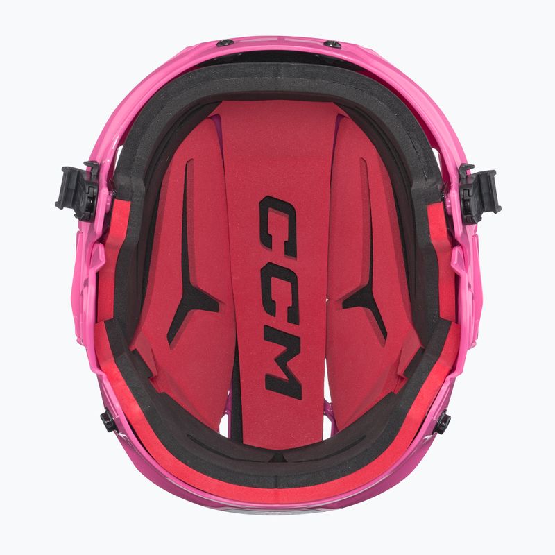 CCM Tacks 70 Combo pink children's hockey helmet 5
