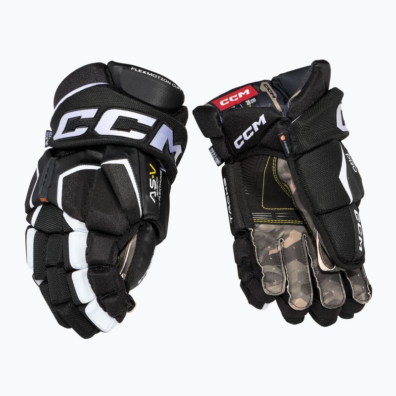 CCM Tacks AS-V Pro SR black/white hockey gloves 2