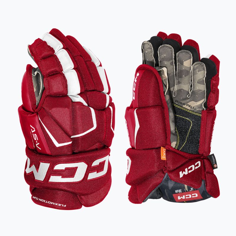 CCM Tacks AS-V SR red/white hockey gloves
