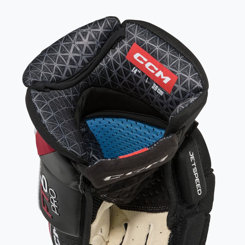 CCM JetSpeed FT6 Pro SR hockey gloves black/red/white 4
