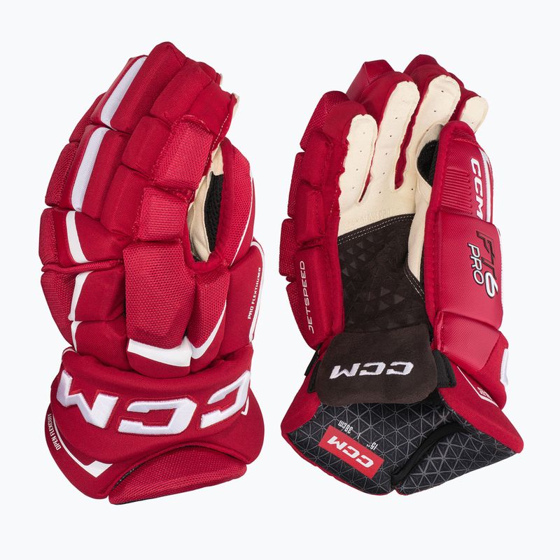 CCM JetSpeed FT6 Pro SR red/white hockey gloves