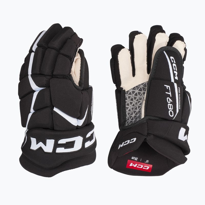 CCM JetSpeed hockey gloves FT680 SR black/white