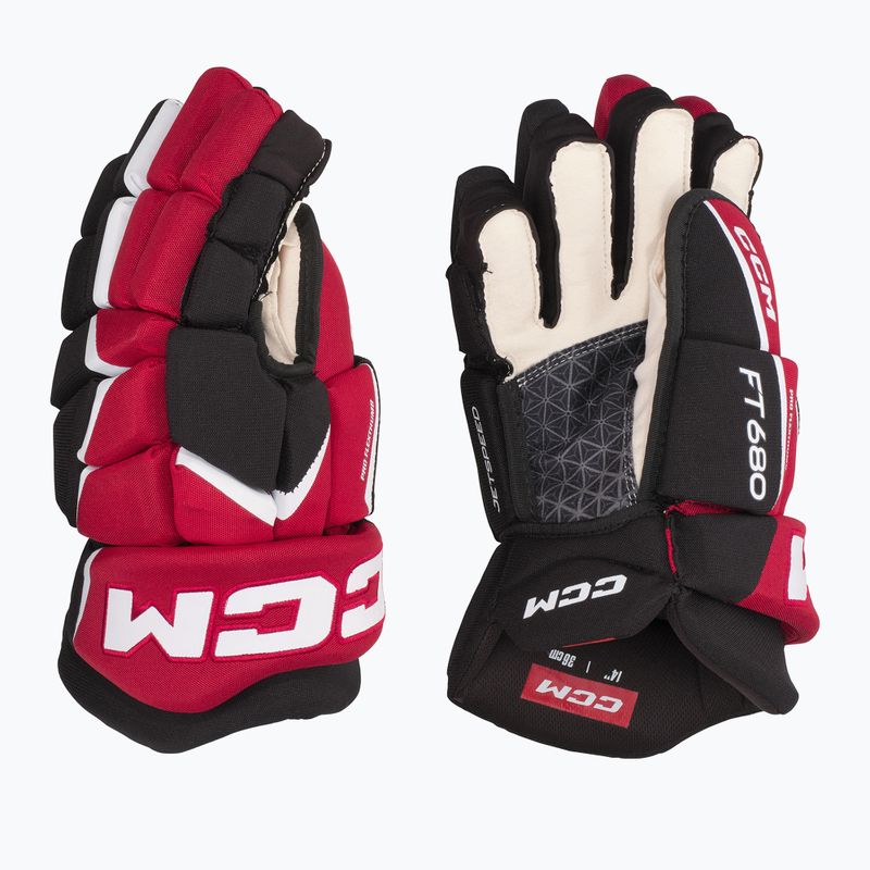 CCM JetSpeed hockey gloves FT680 SR black/red/white