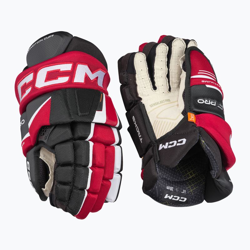 CCM Tacks XF Pro SR hockey gloves black/red/white 2