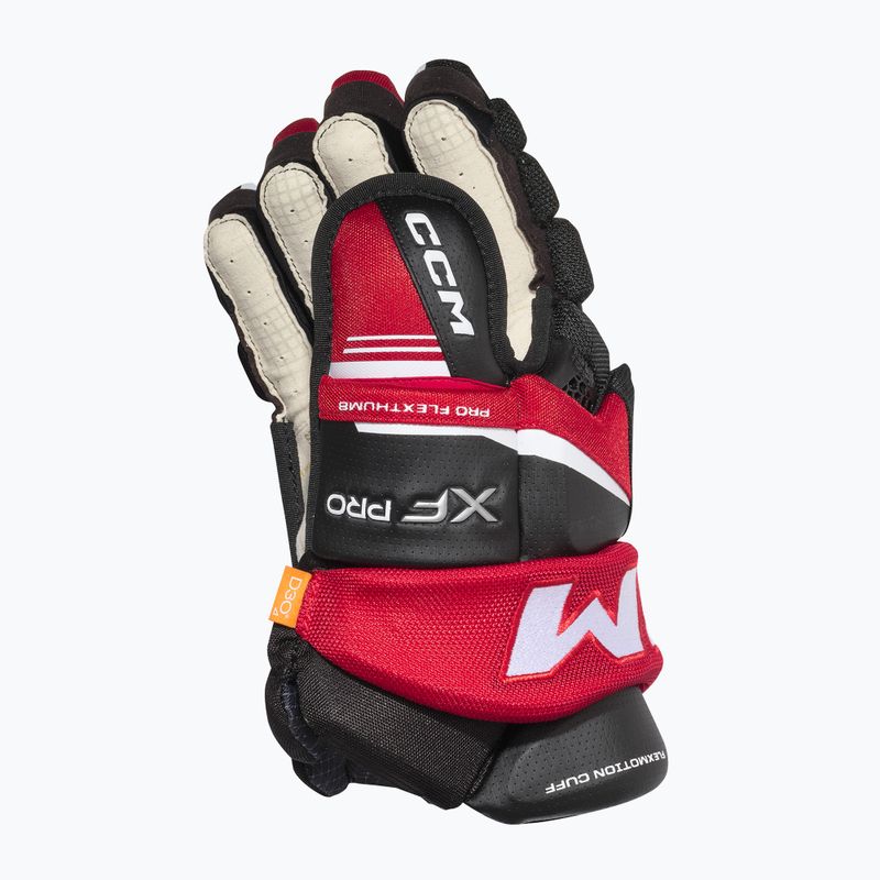 CCM Tacks XF Pro SR hockey gloves black/red/white 3