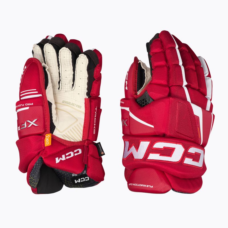 CCM Tacks XF Pro SR red/white hockey gloves