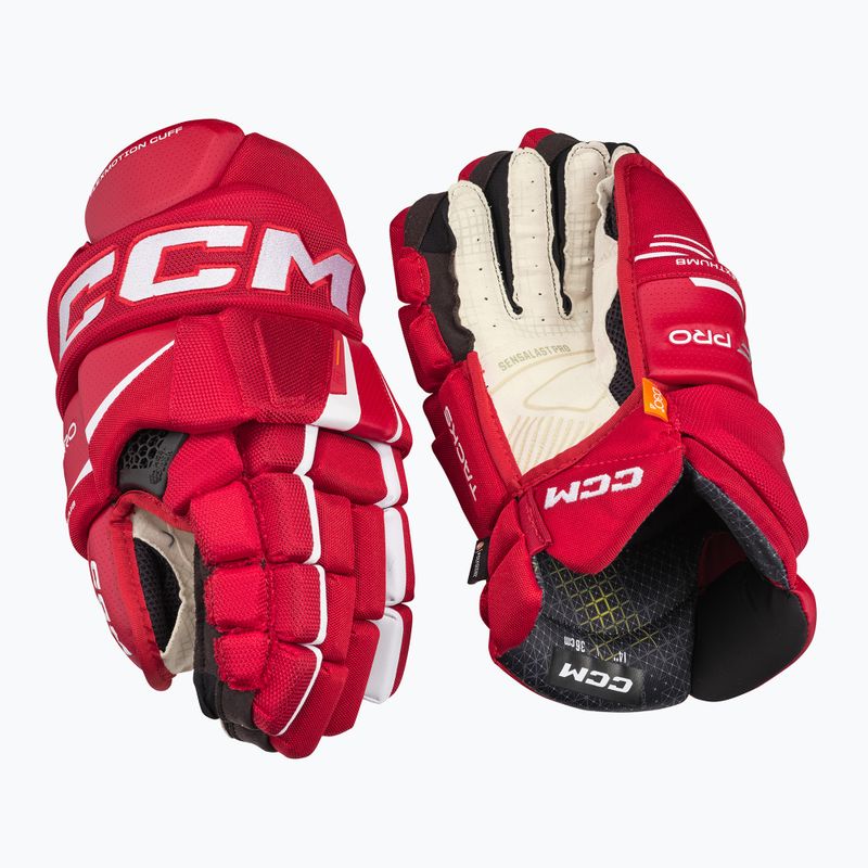 CCM Tacks XF Pro SR red/white hockey gloves 2