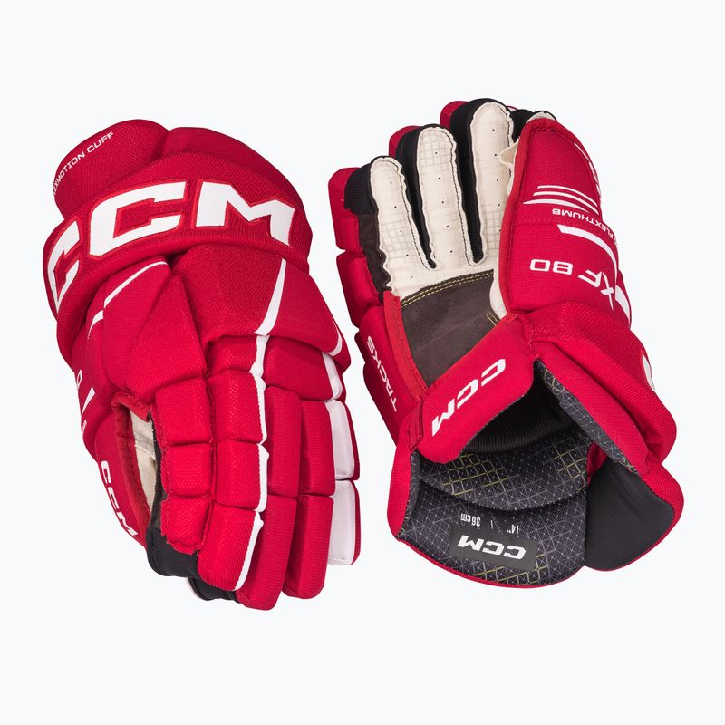 CCM Tacks XF80 SR red/white hockey gloves 2