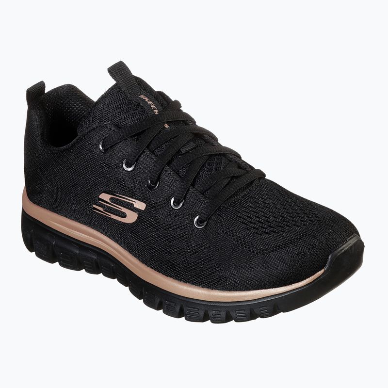 SKECHERS Graceful Get Connected women's shoes black/rose gold 8