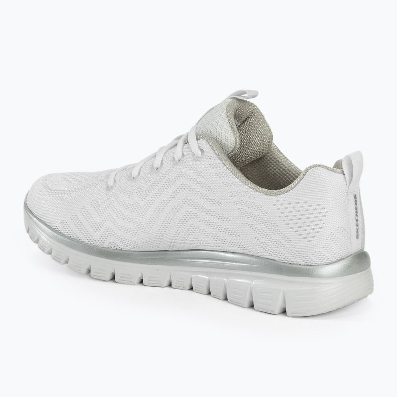 SKECHERS Graceful Get Connected white/silver women's shoes 3