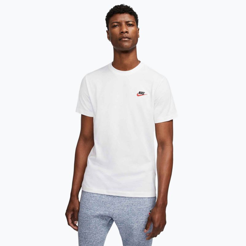 Men's T-shirt Nike Sportswear Club white/black/university red