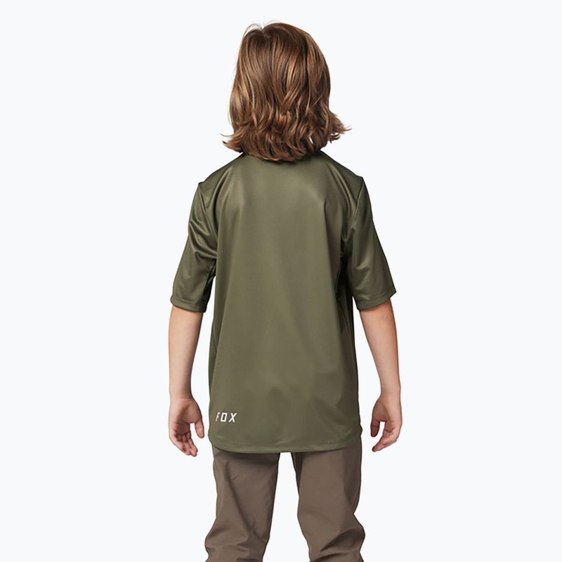 Fox Racing Ranger olive green children's cycling jersey 2