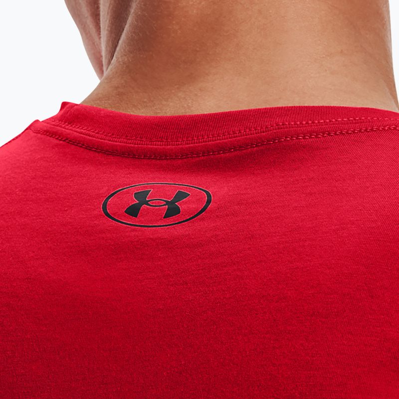 Under Armour Sportstyle Left Chest SS men's training t-shirt red/black 3