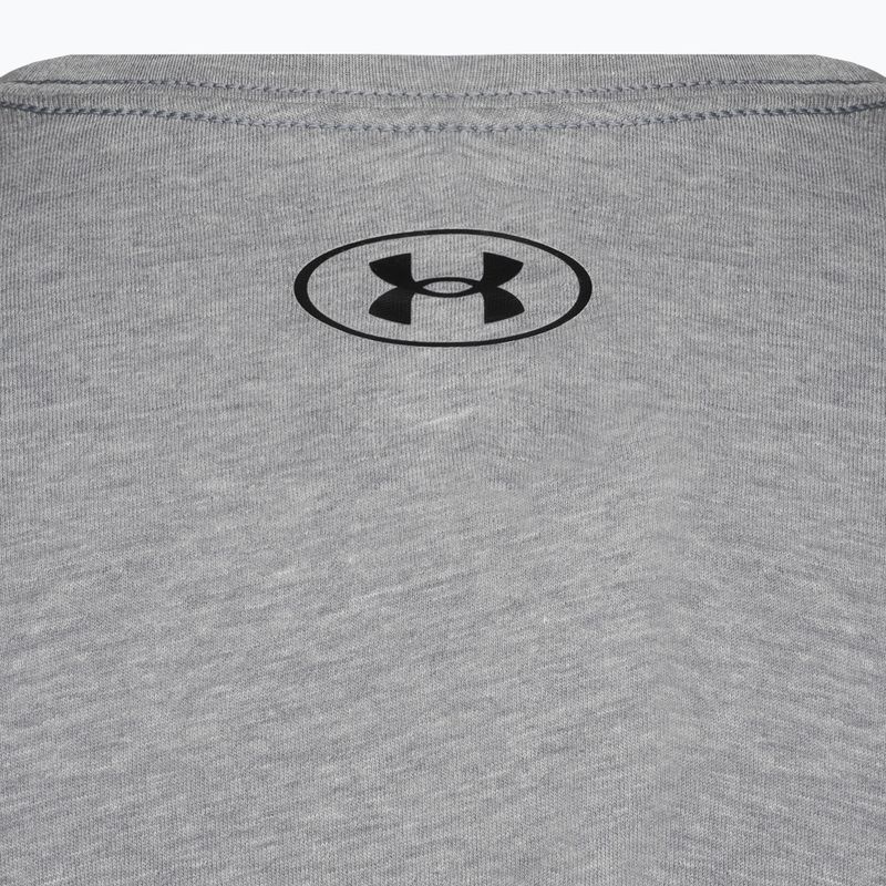 Men's Under Armour Sportstyle Left Chest SS steel light heather/black training t-shirt 7