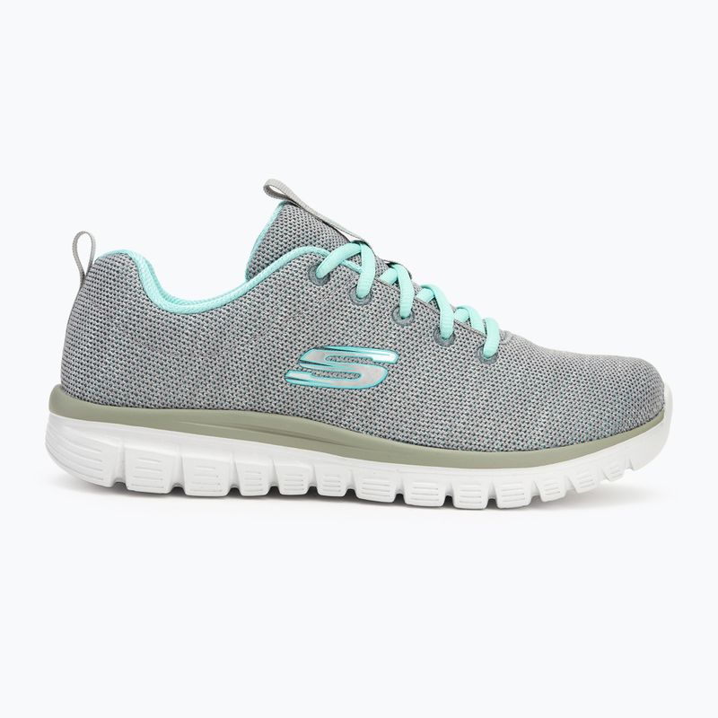 SKECHERS Graceful Twisted Fortune women's training shoes gray/mint 2