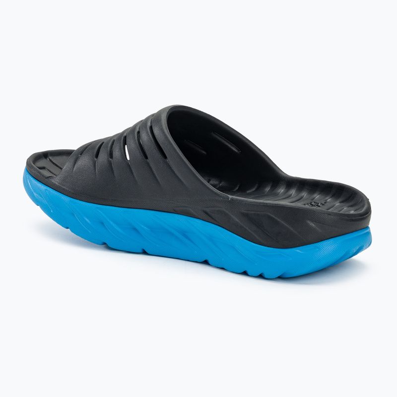 Women's HOKA Ora Recovery Slide 2 ebony/dresden blue slides 3