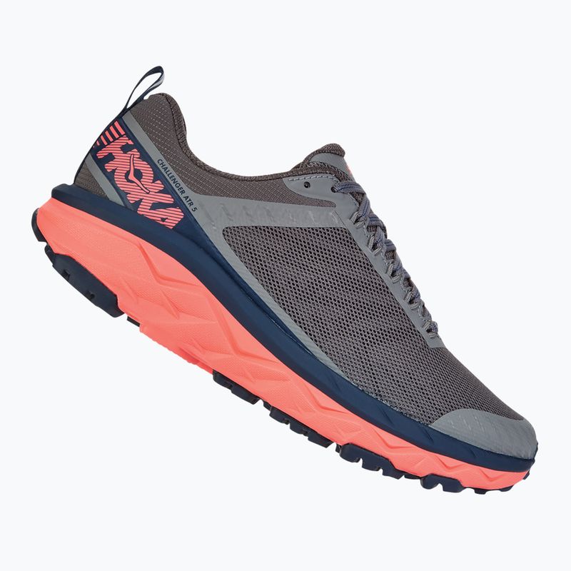 Women's running shoes HOKA Challenger ATR 5 charcoal gray/fusion coral 7