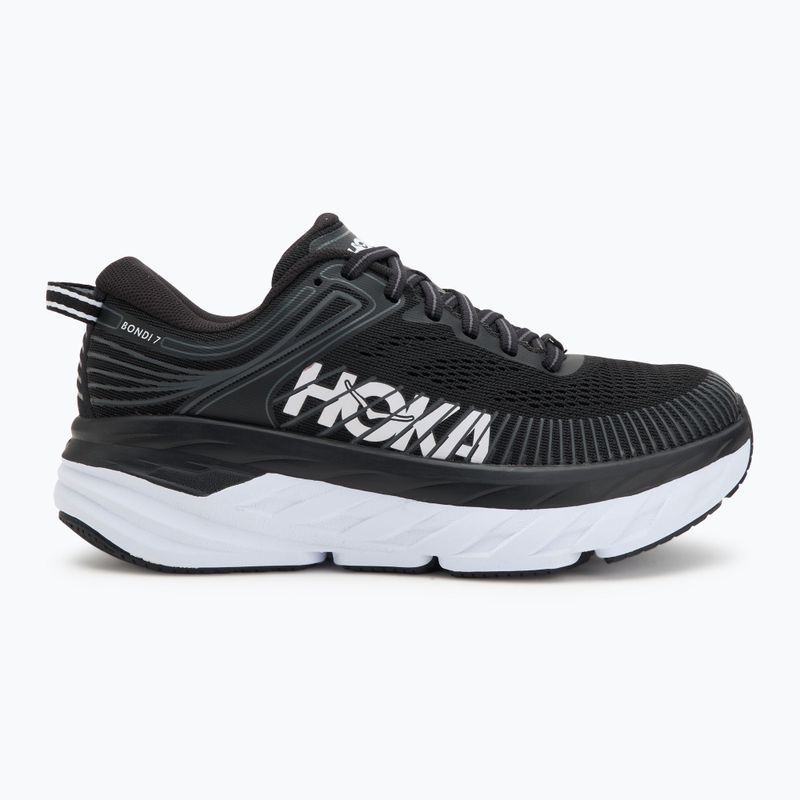 Women's running shoes HOKA Bondi 7 black/white 2