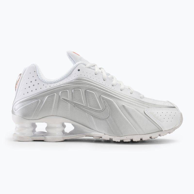 Nike Shox R4 women's shoes white/metalsilver/max orange 2